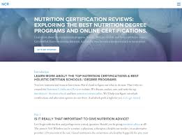 nutrition certification reviews