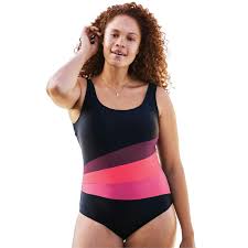 Woman Within Plus Size Aquabelle Scoop Neck Maillot Swimsuit