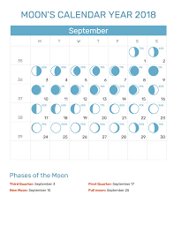 Moon Calendar For September 2018 Moon Phase Calendar Moon