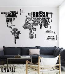 Large World Map Wall Decal With All