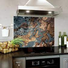 See more ideas about kitchen backsplash designs modern kitchen backsplashes reflect latest interior trends and the development of new technologies that add new materials and allow to create exciting. Glass Splashback Kitchen Tile Cooker Panel Any Size Mixed Liquids Marble 0410 Ebay