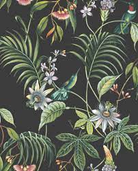 Leaf Adilla Dark Botanical Wallpaper ...