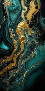 gold and turquoise wallpaper