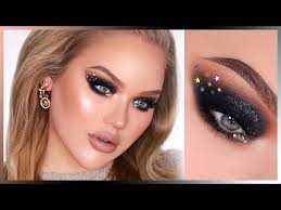 sparkly black nye smokey eyes in depth