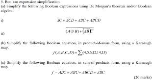 Simplify The Following Boolean Equation