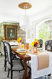 dining room with mismatched pieces