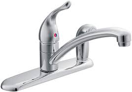 Moen kitchen sink faucet side sprayer is stuck on. Moen 7434 Chateau One Handle Low Arc Kitchen Faucet With Side Sprayer In Deck Chrome Touch On Kitchen Sink Faucets Amazon Com
