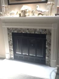 Fireplace Remodel Glass Tile Fireplace
