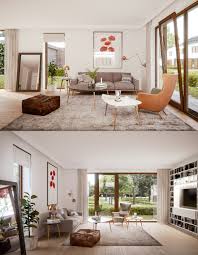 mid century modern living rooms