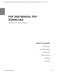 Psp 3000 Manual Pdf Download By Tasman34ermon Issuu