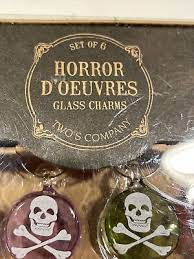 Set Of 6 Horror D Oeuvres Glass Skull