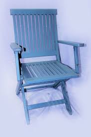 Light Blue Wooden Folding Garden Chair