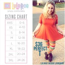 Here Is The Sizing Chart For The Lularoe Perfect Tee This
