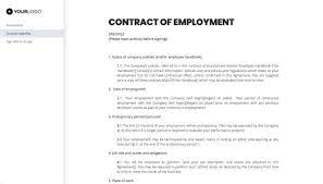 free employment contract template uk