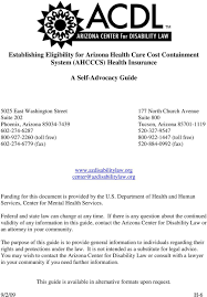 Establishing Eligibility For Arizona Health Care Cost