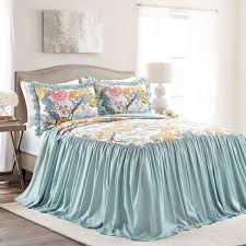 Blue Yellow Queen Bedspread Set
