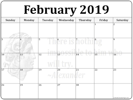 Printable 2019 Monthly Calendars February 2019 Calendar