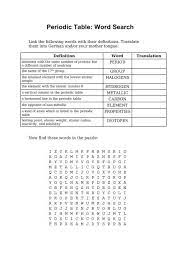 periodic table word search