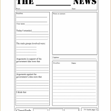 Newspaper Template For Kids Printable Template Business Idea For