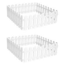 8 Pcs White Plastic Garden Fence