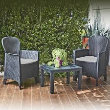 3pc cushioned black rattan outdoor