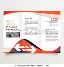 Trifold Brochure Design With Attractive Abstract Wavy Shape