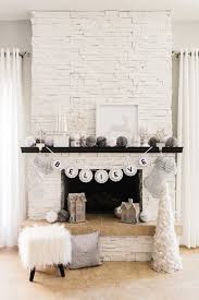 Stone Fireplace White Cozy Decor Home