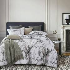 Marble Comforter Set Gray Grey Black