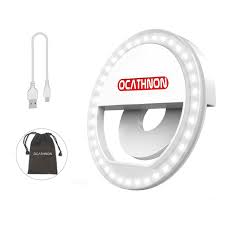 Ocathnon Selfie Ring Light Led Circle Lights Cell Phone Laptop Camera Photography Video Lighting Clip On Rechargeable 1500mah Support Selfie Charge Phone Compatible Iphone Xs Samsung Ocathnon Usa Cjp Org In