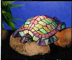 4 5 h turtle tiffany glass accent lamp