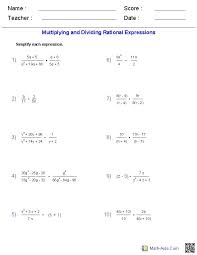 Dividing Rational Expressions Worksheet
