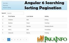 Angular 6 Searching Sorting Pagination