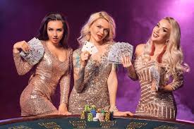 Two Girls And One Man In Casino Stock Image - Image of player, elegant:  8311247