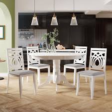 5pc Extendable Round Dining Table Set W