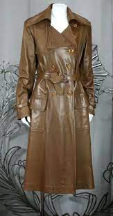 Gucci Caramel Leather Logo Trench