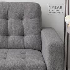 Brookside Brynn 76 Upholstered Square Arm Sofa Light Grey