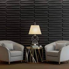 Pvc Black Textured 3d Wall Panels