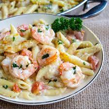 garlic shrimp pasta bake recipe