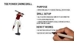 softball drills tee power swing drill