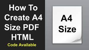 how to create a4 size pdf html a4 pdf