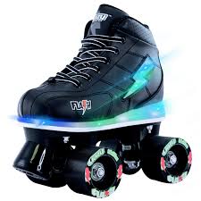 Crazy Skates Flash Roller Skates For Boys Light Up Skates With Ultra Bright Lights And Flashing Lightning Bolt Black Patines