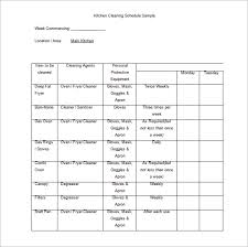 Cleaning Schedule Template 25 Free Sample Example Format