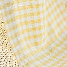 yellow gingham check curtains