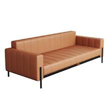 brown faux leather full size sofa bed