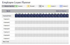 staff leave planner template excel