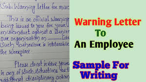 an warning letter to employee for