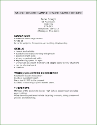Resume Example For High School Student With No Experience