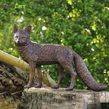 Metal Fox Bronze Statue For Outdoor