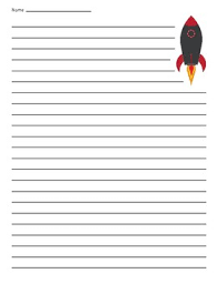 Rocket Outer Space Lined Paper By Teacher Vault Tpt