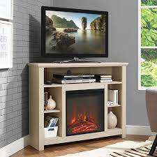 Faux Fire Corner Tv Unit Beige 5